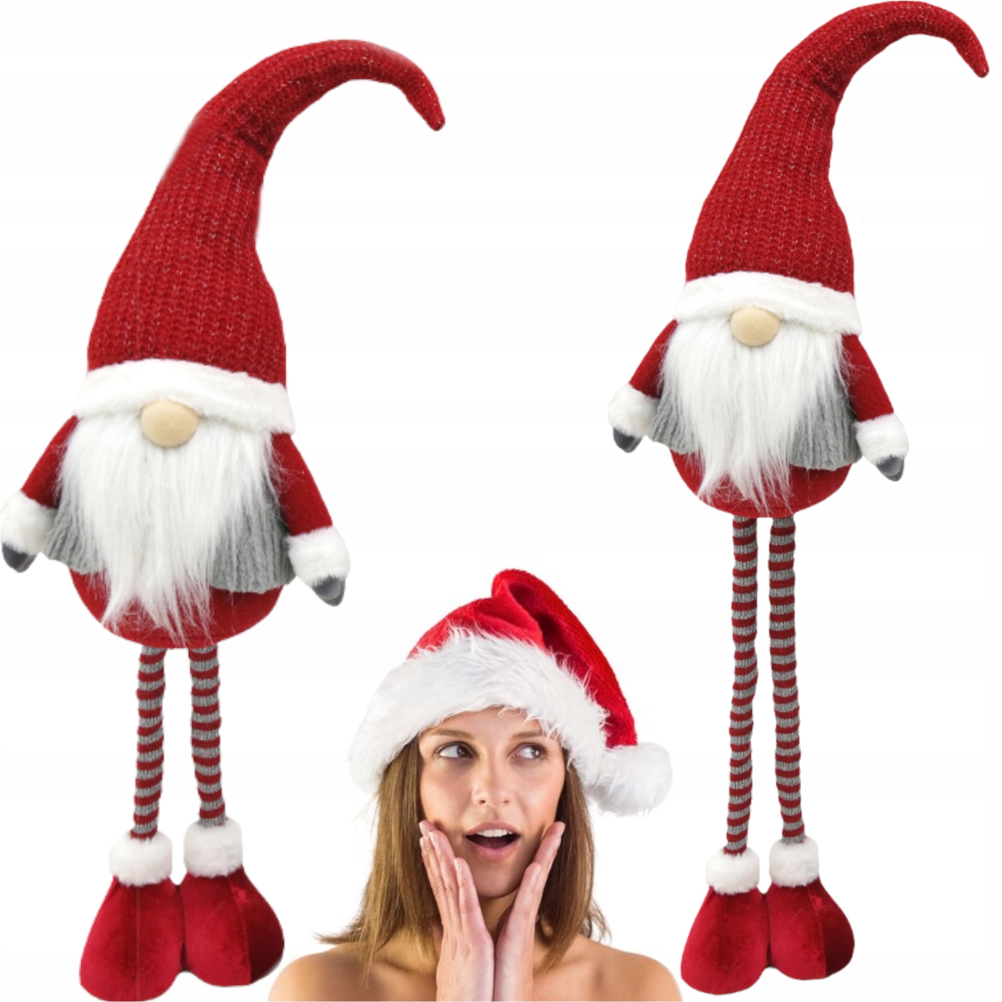 Vánoční Ozdoba Na Vánoce Dekorace Skřítek Velký Stojící Trpaslík XXL