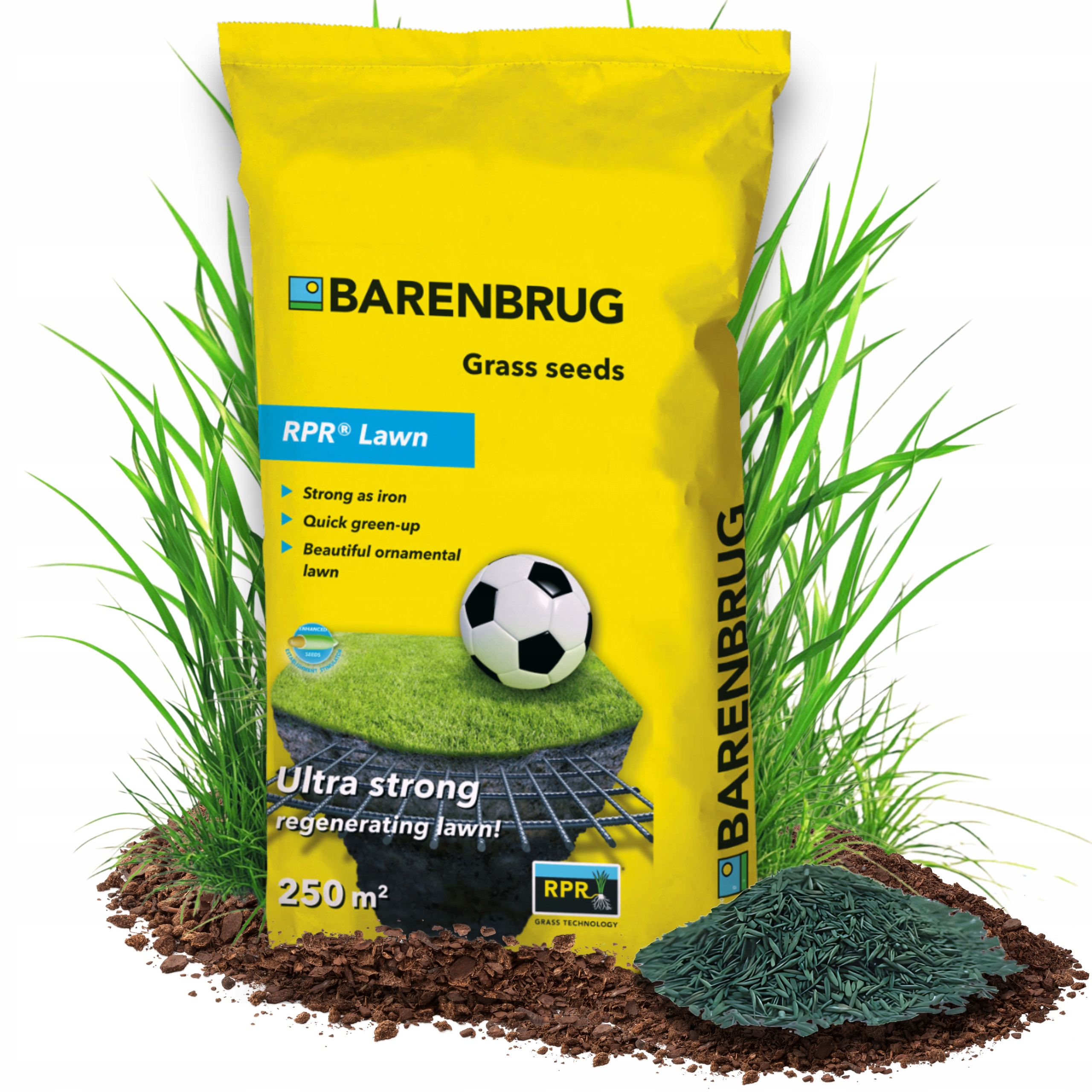 BARENBRUG СПОРТИВНАЯ ТРАВА, УСТОЙЧИВАЯ К ВЫТАПТЫВАНИЮ, ОКРУЖЕННАЯ RPR LAWN SPORT 5 КГ