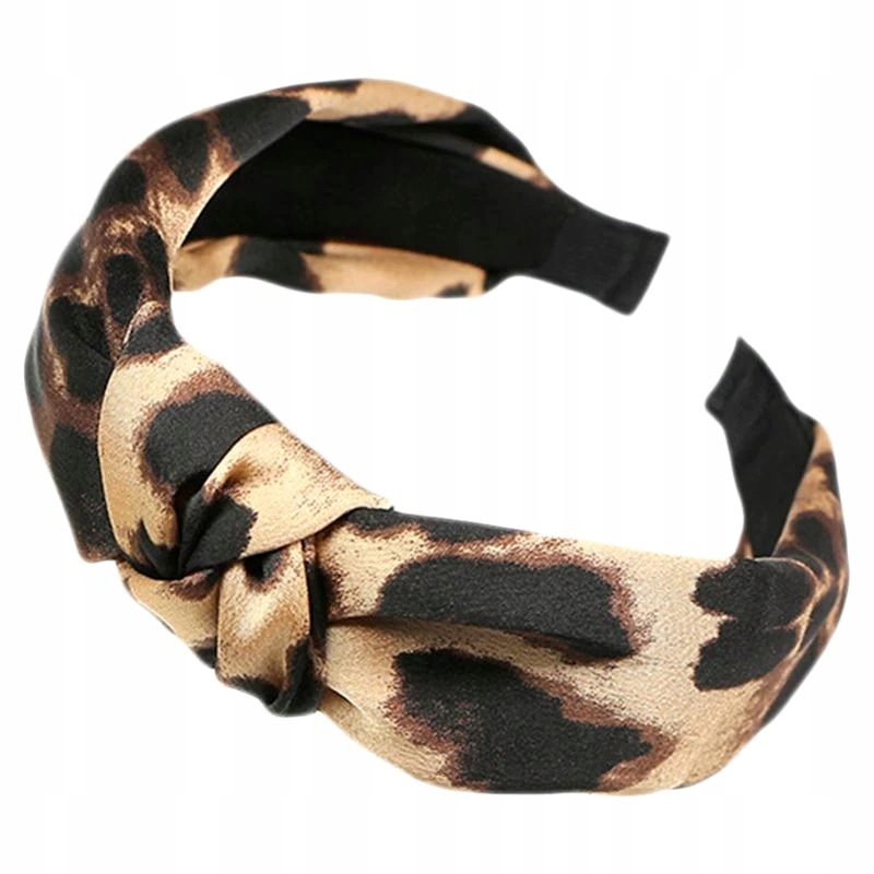 

Opaska do włosów szeroka supeł cętki panterka leo