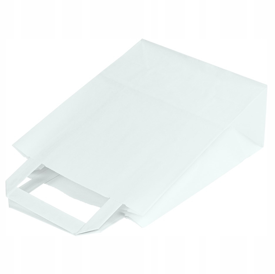 BIAŁA TORBA PAPIEROWA EKO 18x8x23 x 100 sztuk Liczba sztuk w opakowaniu 100