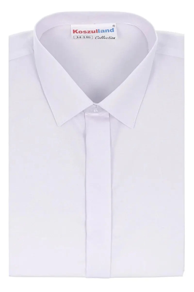 Klasyczna biała koszula z długim rękawem dla chłopca komunijna 01-128-30
