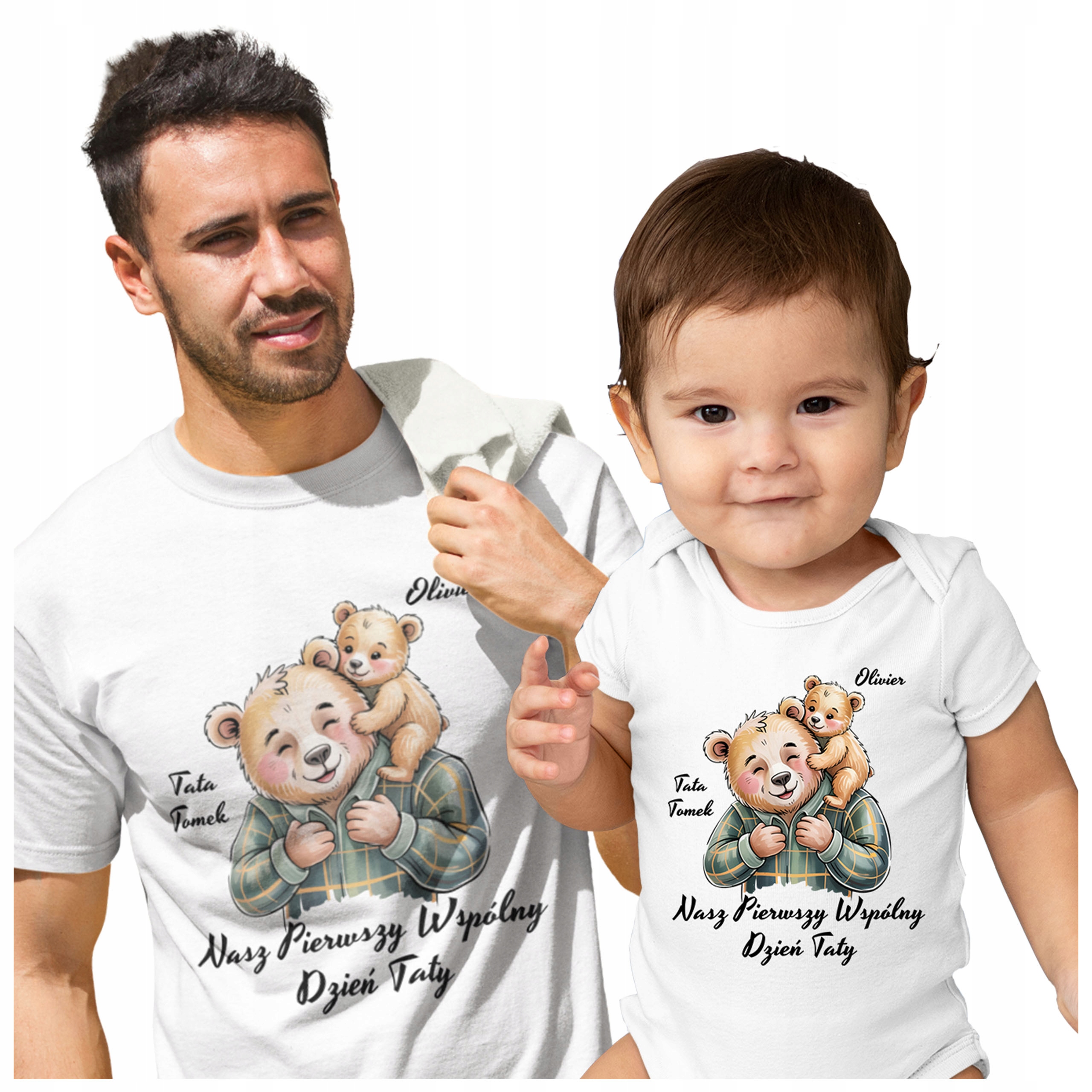 Sada Tričko A Body tatínka Náš První Den Otce Syna dcery se jmény