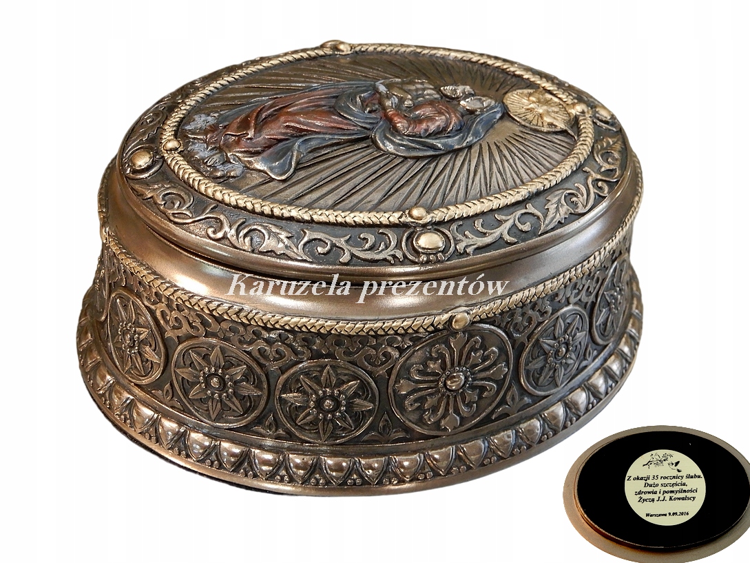 Krásná Krabička S Obrázkem Panny Marie S Ježíšem Na Růženec