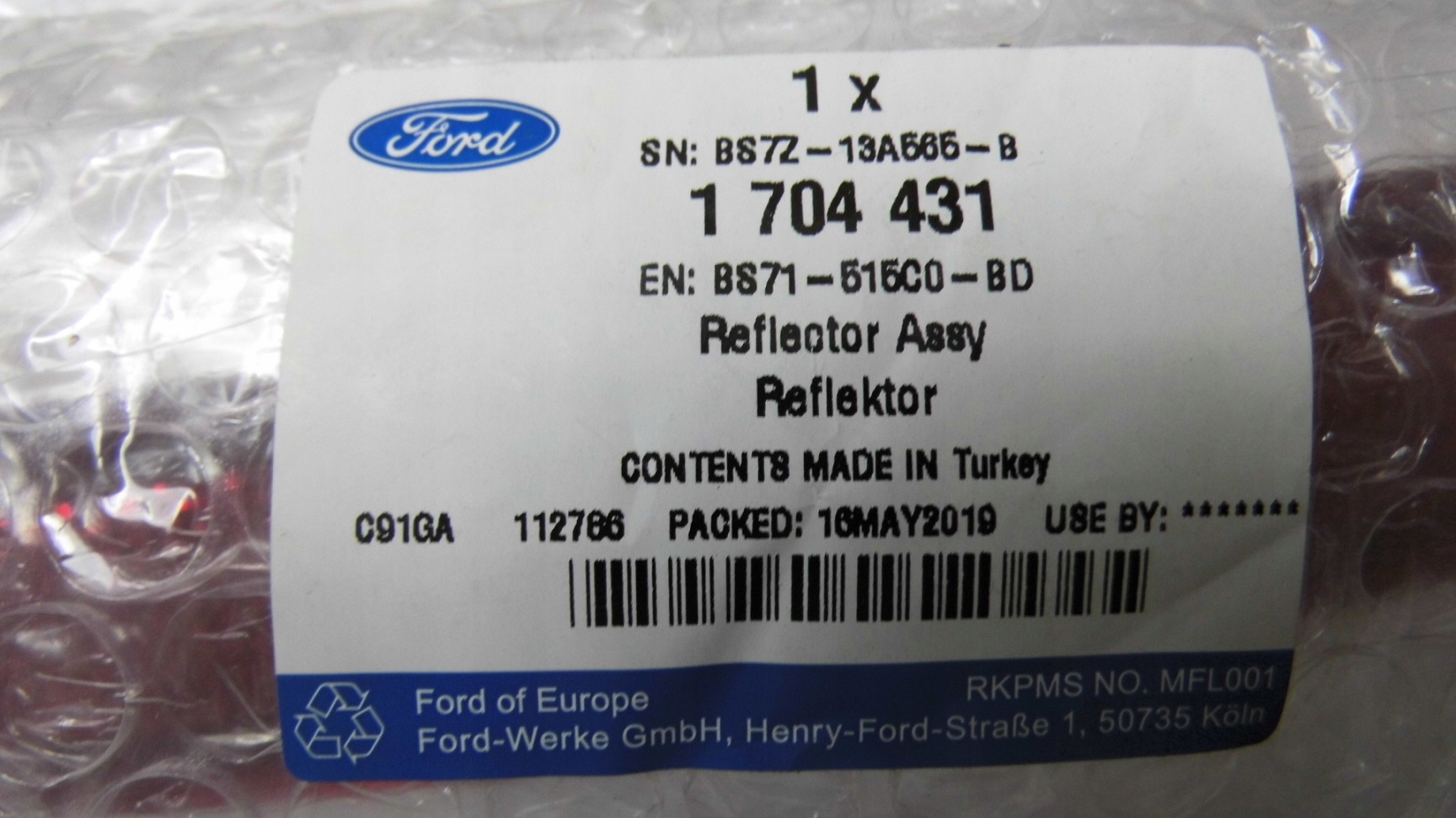 ODBLASK TYŁ LEWY FORD MONDEO Mk4/B-MAX/ FIESTA Mk7 Typ samochodu Samochody osobowe