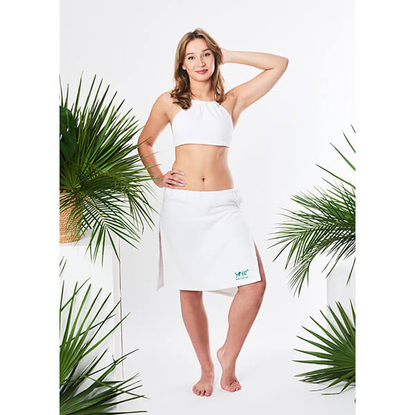 Saunový kostým Bembea Frotte Oeko-tex Yeye Made in Nature Biely M