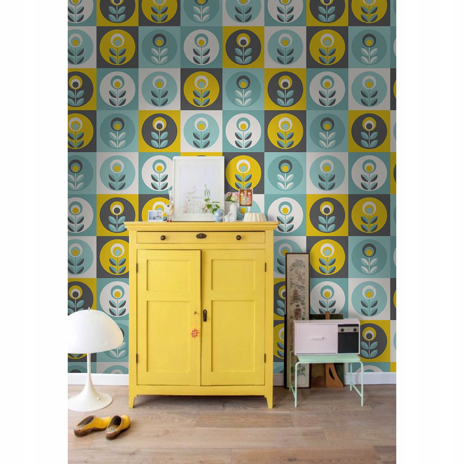 

Fototapeta na ścianę Retro kwiatowy wzór 250x250cm