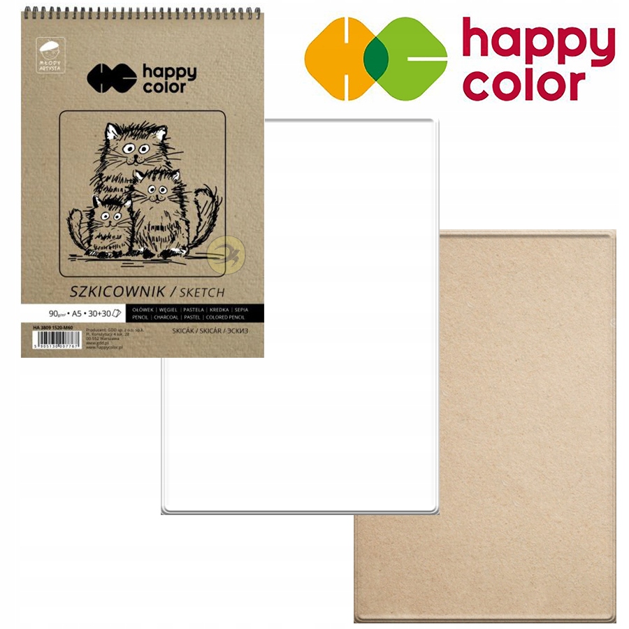 SZKICOWNIK A5 BLOK DO RYSOWANIA SZKICOWANIA HAPPY Marka Happy Color