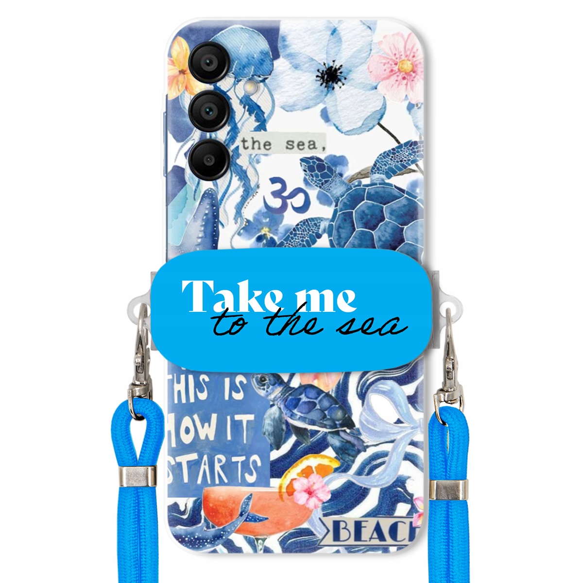 Pouzdro pro Samsung A15 4G Premium Vodítko modré Držák Take Me To The Sea