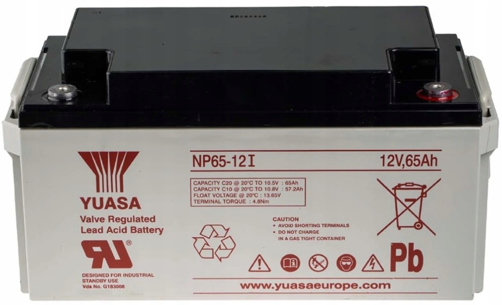 Akumulator Bateria Agm Yuasa NP65-12I 12V 65Ah Do Zasilacz Buforowy Ups Eps