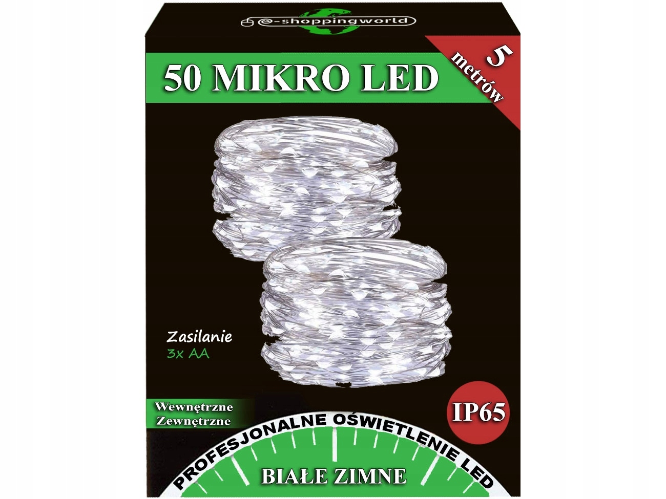 

Lampki Druciki Mikro 50 Led Białe Zimne Na Baterie