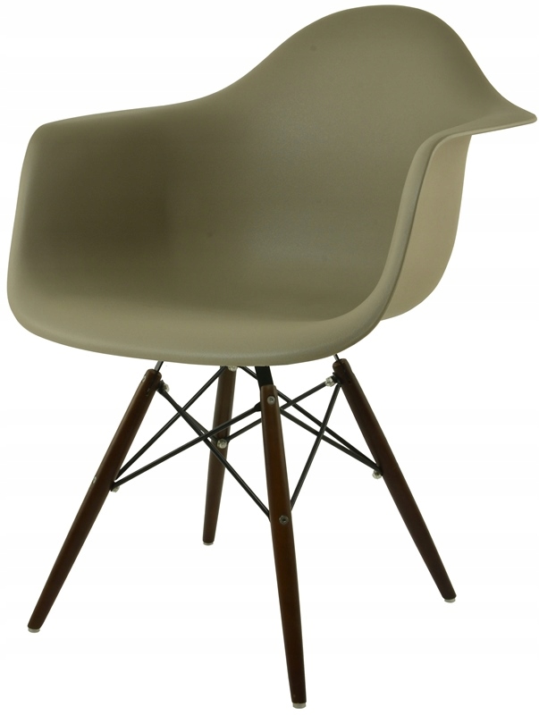 Křeslo Dankor Design Daw Mléčně Šedé Nohy Hnědé