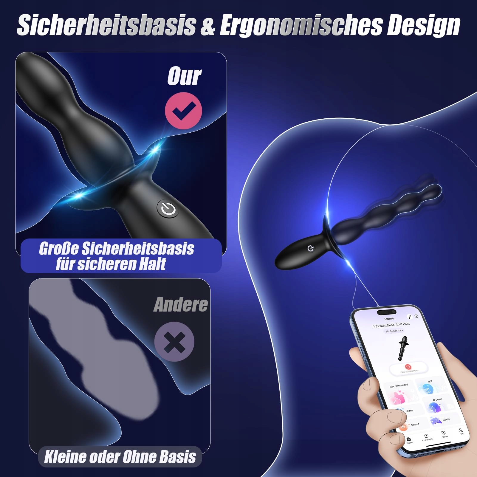 TAGNAFF Wibrator Analny Dildo Plug Dla Początkujących 9 Wibracji Prostata — miniatura 6