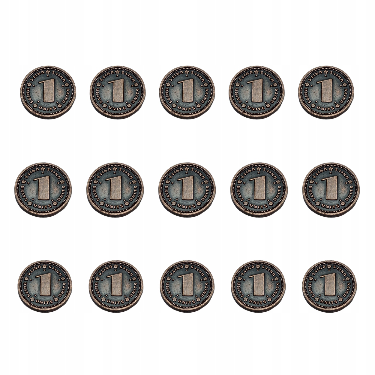 ZESTAW 15 UNIWERSALNYCH METALOWYCH MONET MIEDŹ RPG