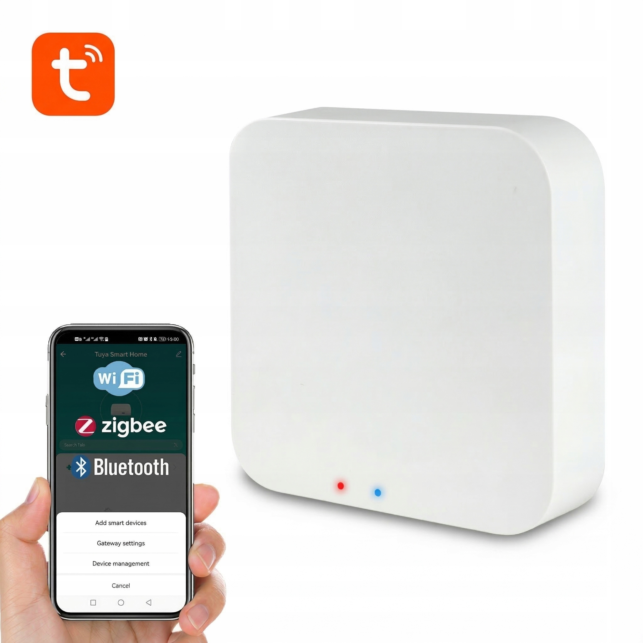 Uniwersalna Duży Zasięg Bramka Hub WiFi Bluetooth Zigbee 3 Smart Life Tuya