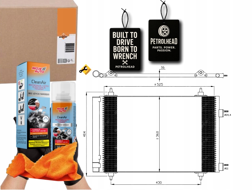 Kondenzátor Klimatizace Peugeot 307 1,4-2,0B D 00- #Petrolhead Pro+ Kit9