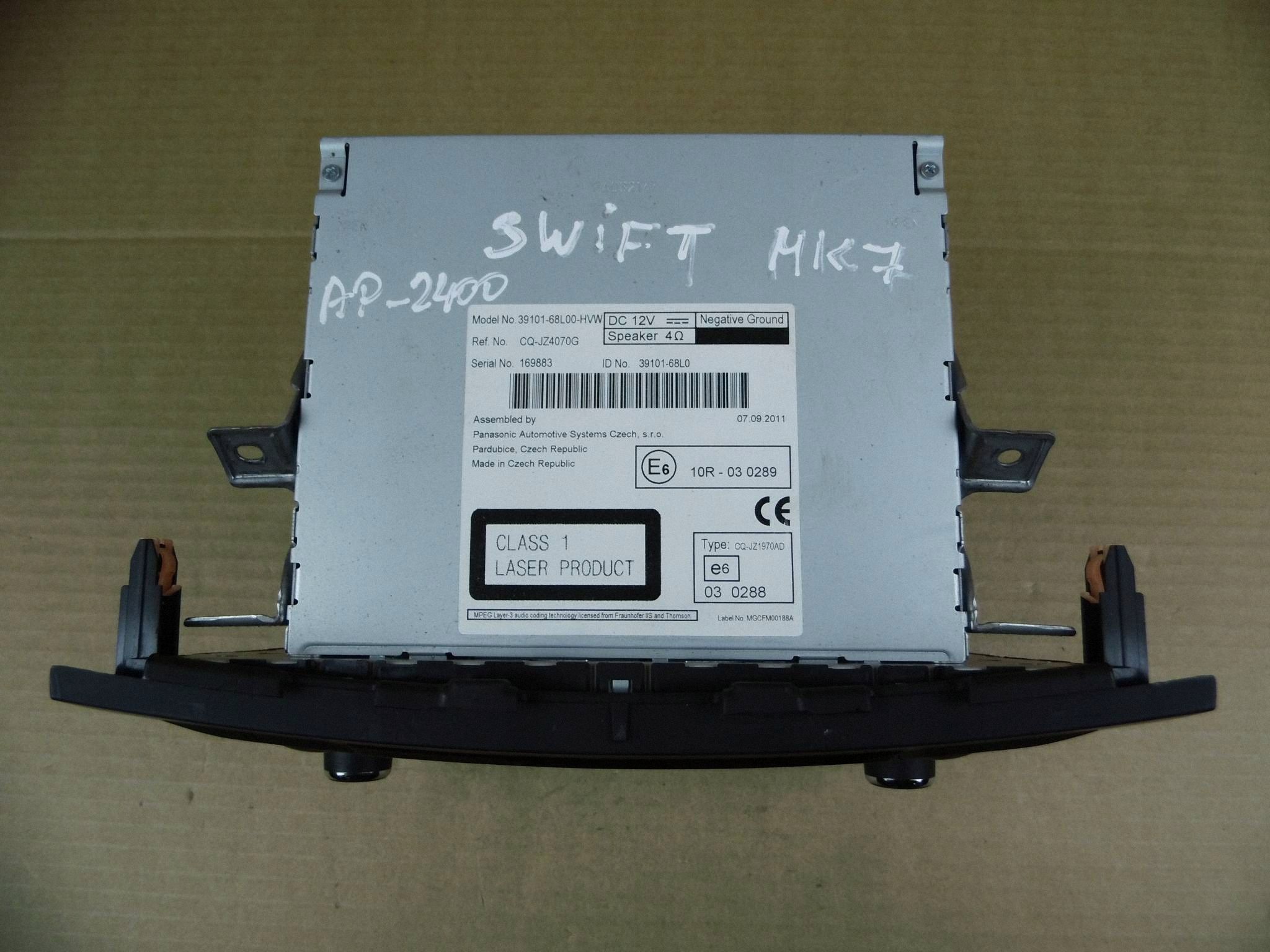 Suzuki Swift MK7 2011 radio CD 39101-68L00-HVW