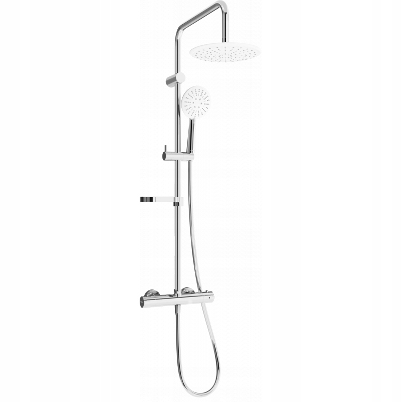 Mexen KX67 stenová sprchová súprava s dažďovými tryskami a batériou/biela