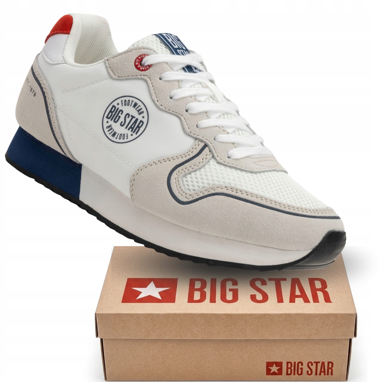 Dámské boty Big Star JJ274280 bílé retro semišové sportovní tenisky