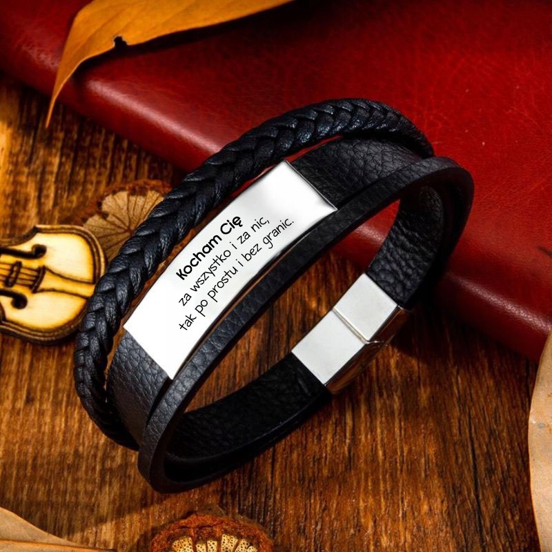 SKÓRZANA BRANSOLETKA GRAWER NIESKOŃCZONOŚĆ IMIONA Marka STEELOVA