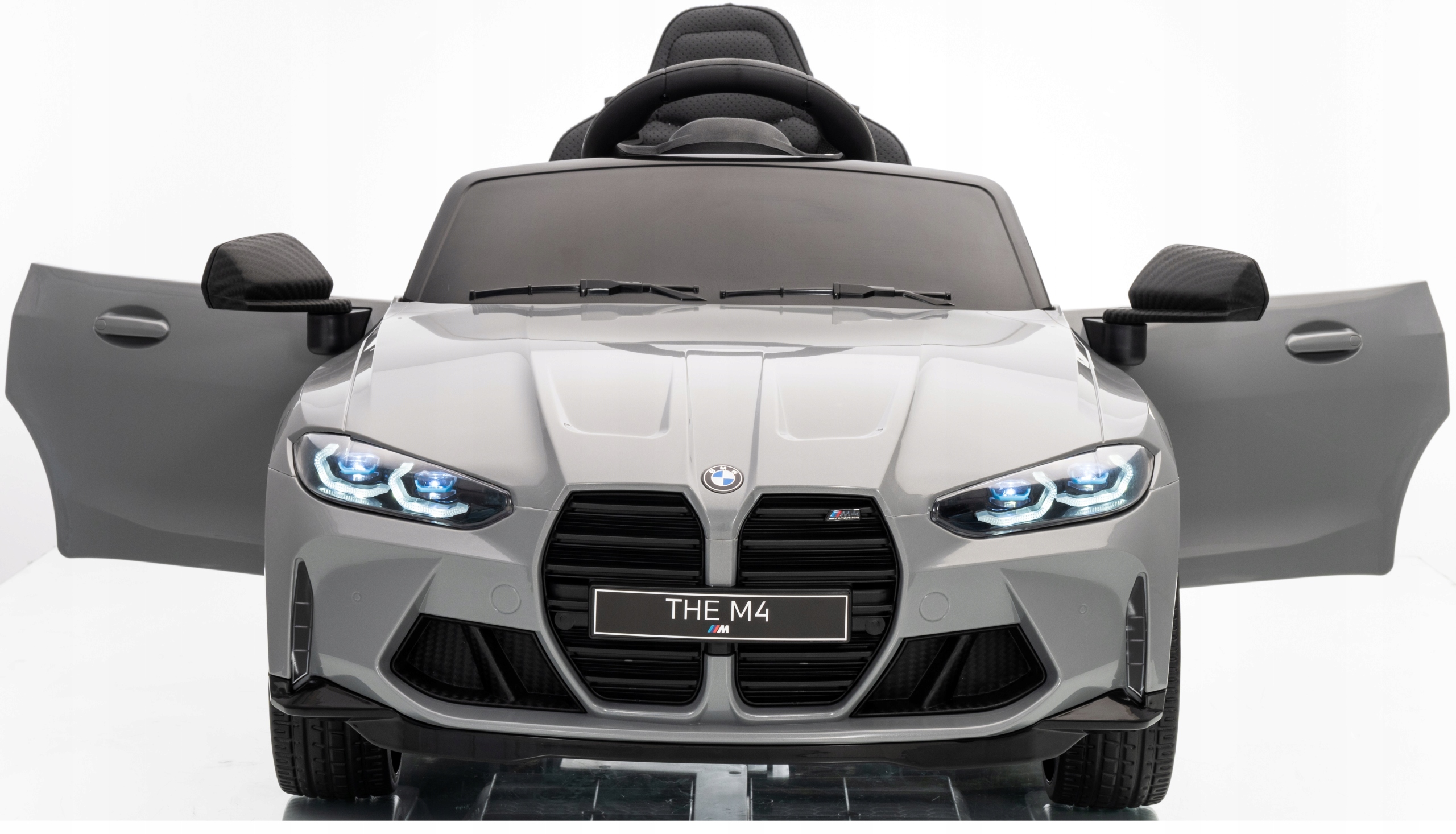 Bmw M4 Auto Samochód Na Akumulator Skóra Miękkie Koła Eva 2x45W Pilot Led