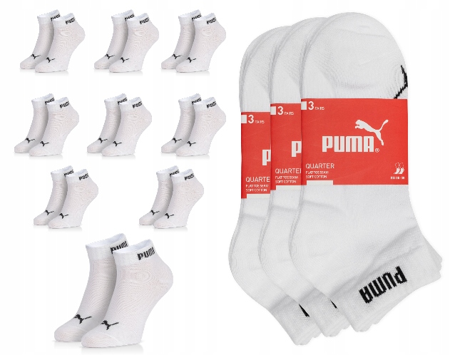 

Puma skarpety quarter zakostki 9 par 39/42 białe