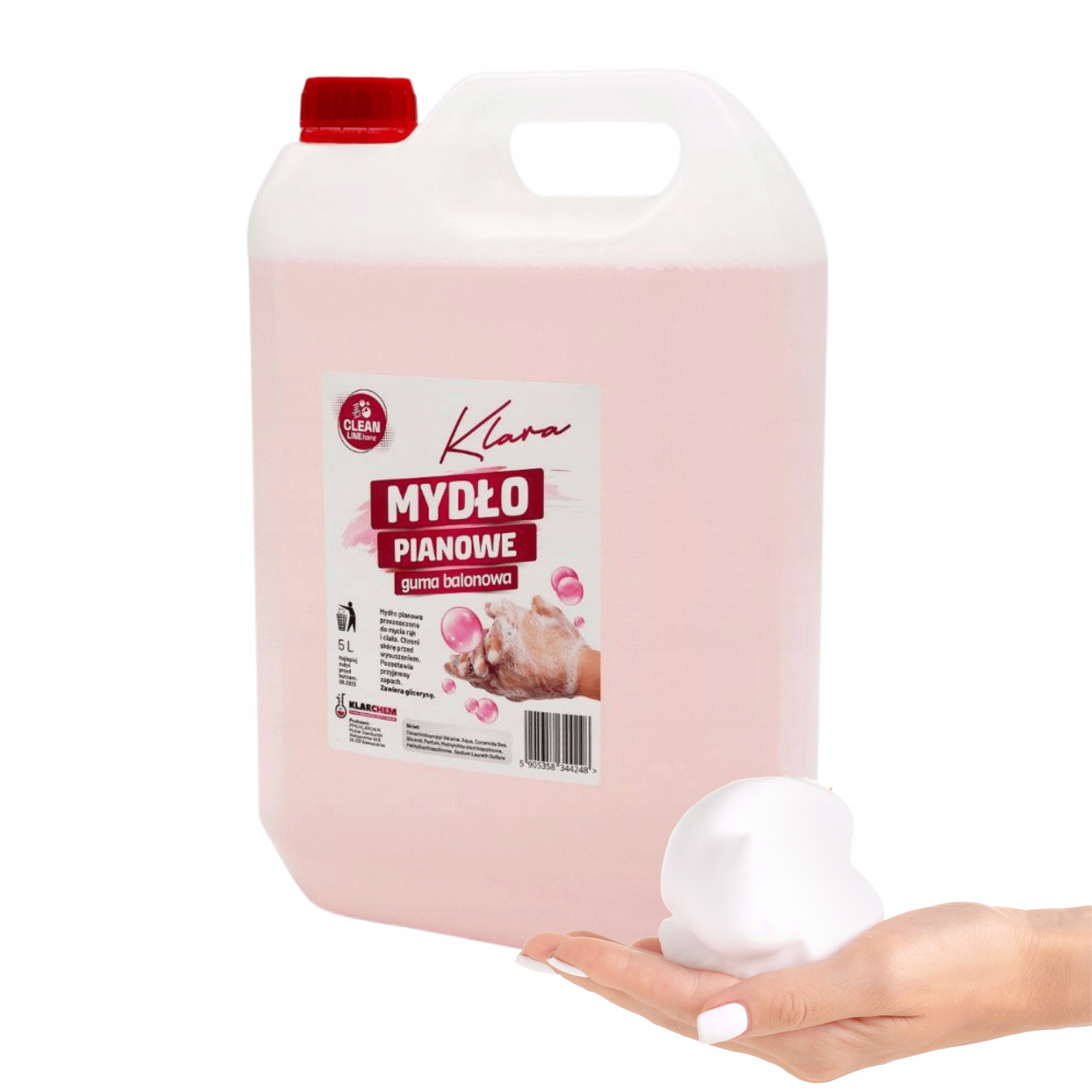 Pěnové mýdlo Klara vůně Žvýkačka 5 L Výkonné pěnové mýdlo Zásoba