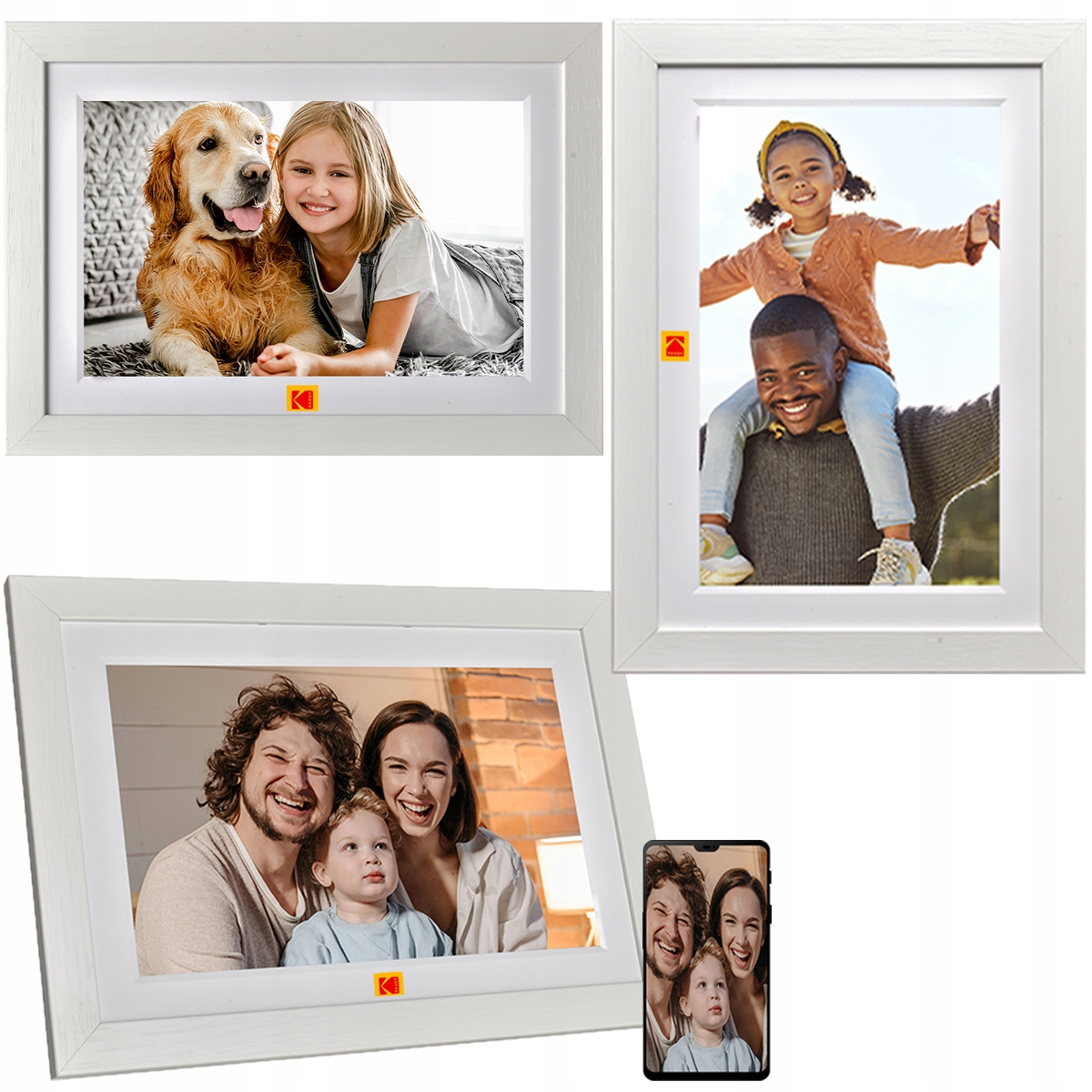 Bílý Digitální Fotorámeček Kodak Dotykový rámeček na fotky a videa 10,1" WiFi