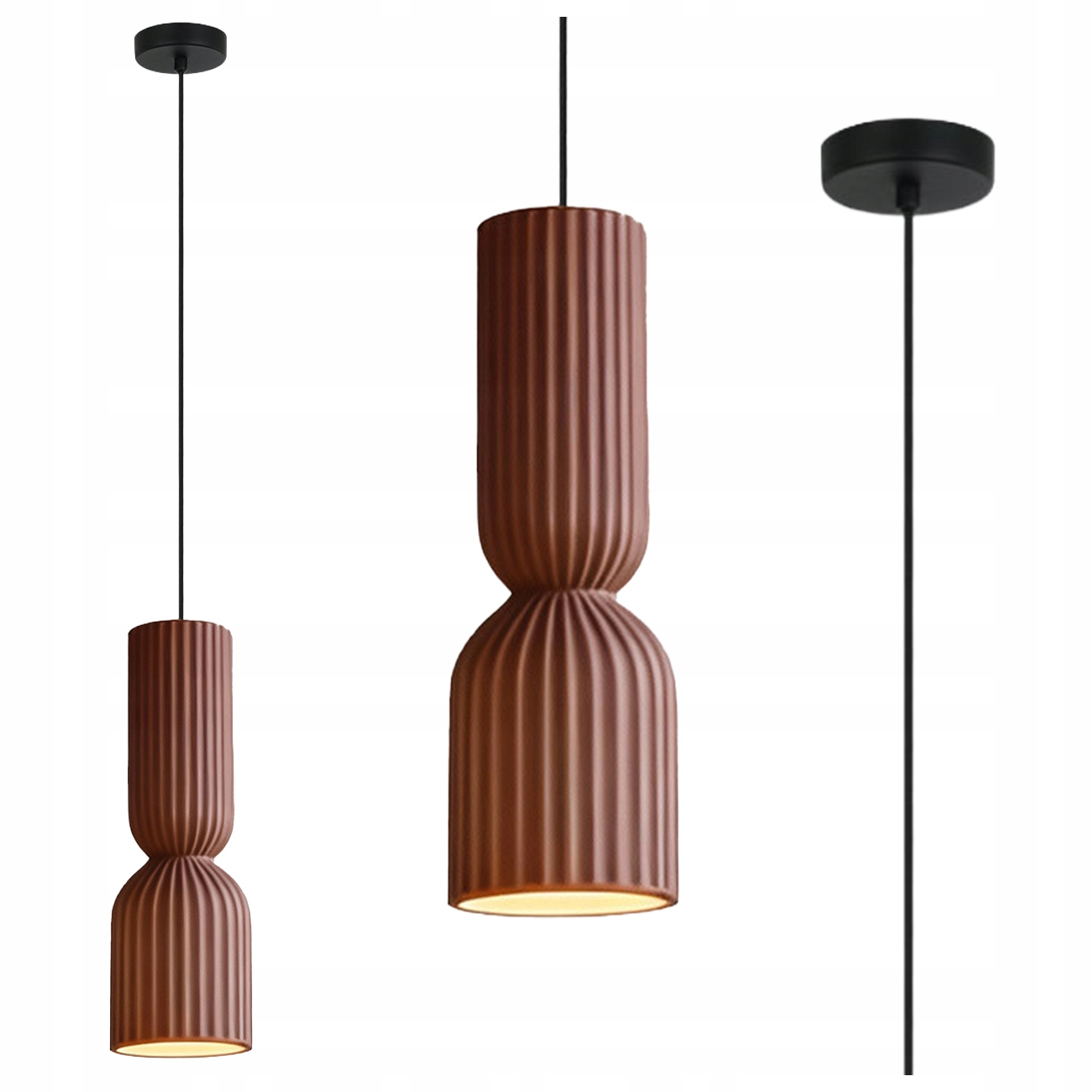 Závěsná Lampa Balera Červená Z Keramiky 120 CM E27 Light Prestige