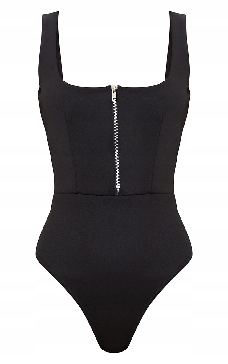 E4 Czarne body front zip PrettyLittlething 34 Rozmiar XS (34)