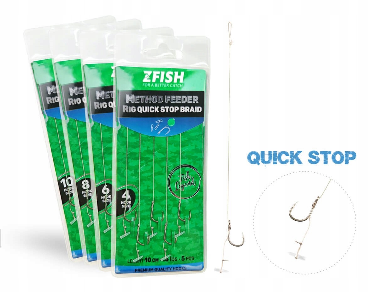 Zfish Przypon Method Feeder Rig Quick Stop Braid 10 cm 5 szt. hak 14 6565