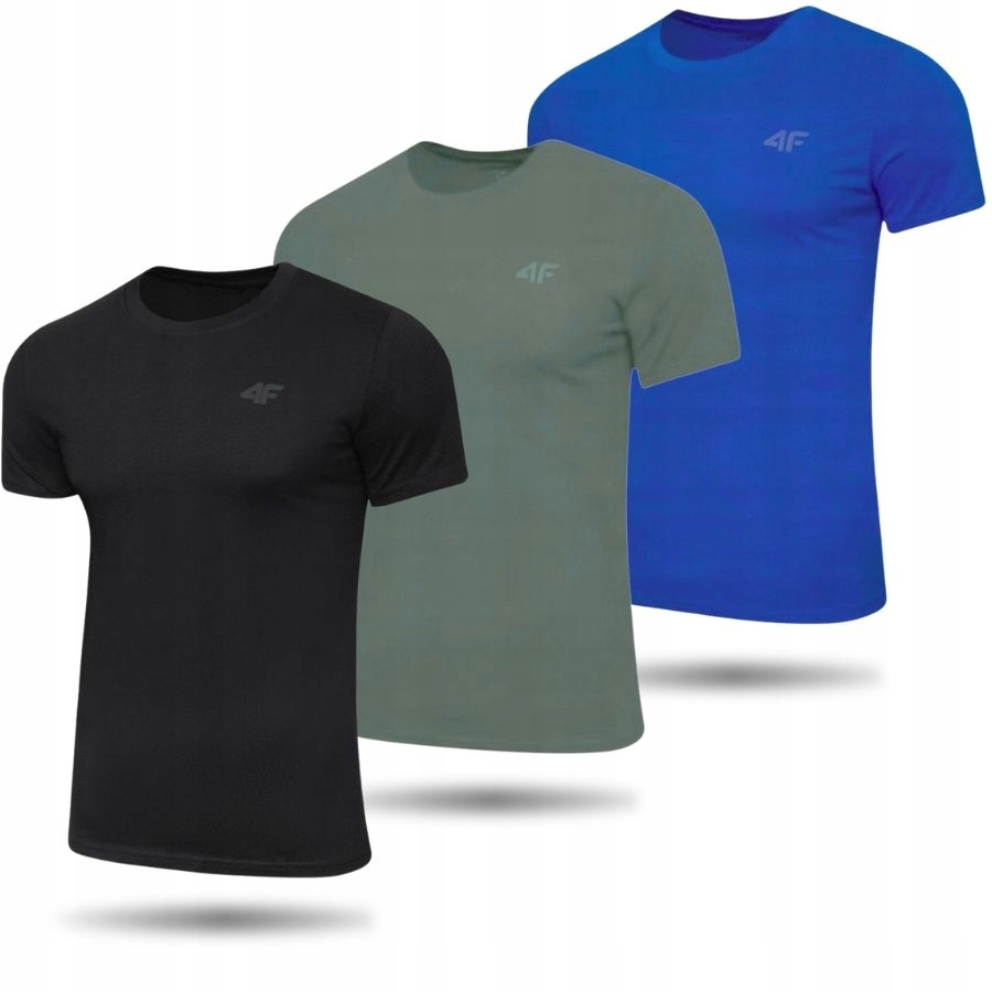 ZESTAW 3x KOSZULKA MĘSKA SPORTOWA 4F T-SHIRT BLUZKA NA CO DZIEŃ