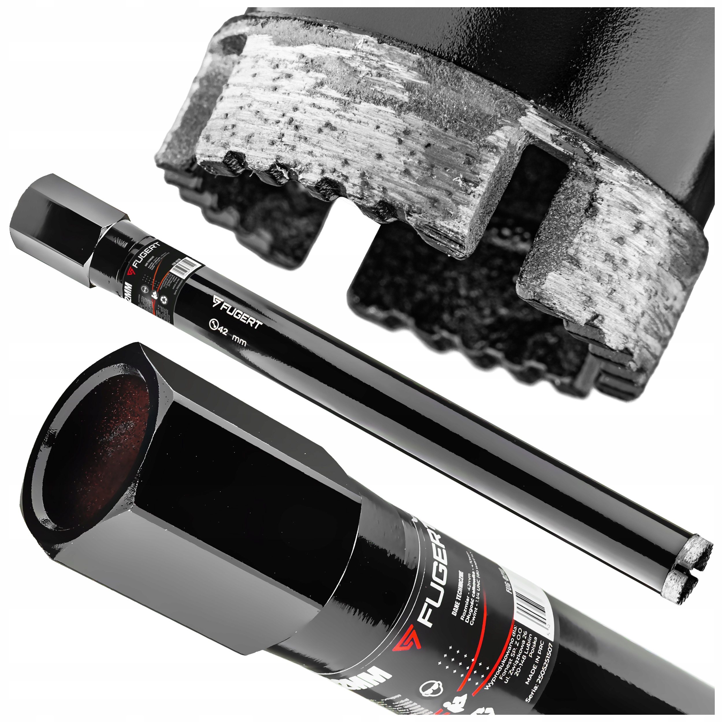 Wiertło Koronowe Do Betonu Diamentowe 42MM 1.1/4 Unc Fugert FUG-0210