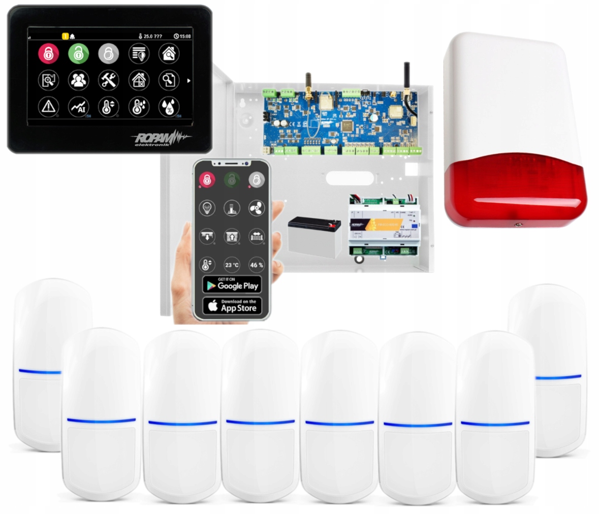 Ropam NeoLTE Zestaw Alarm 8x Slim-pir Wifi App