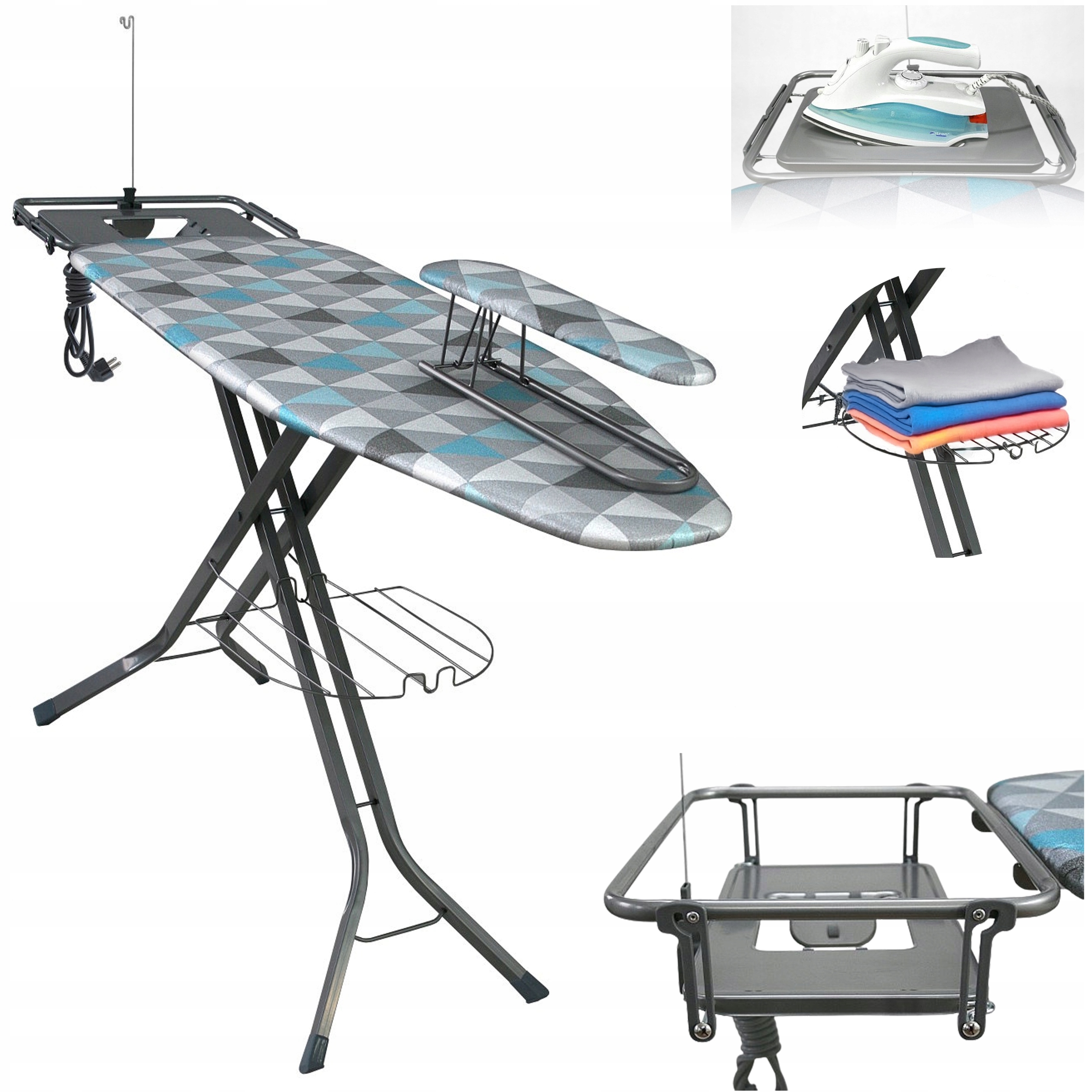 Deska Do Prasowania Z Rękawnikiem Przedłużacz Antenka Duża Profesjonalna