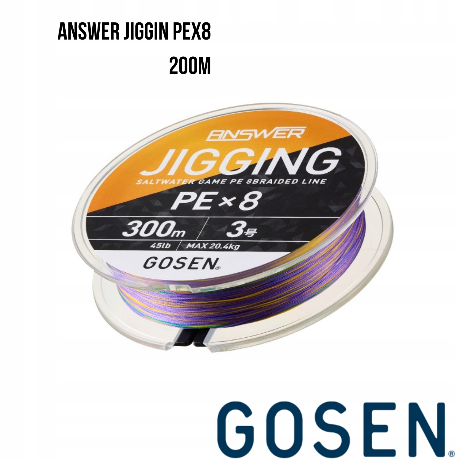 Šňůra Gosen Answer Jiggin PEX8 #1.2/0,181mm/25lb/11,4kg (200 m)
