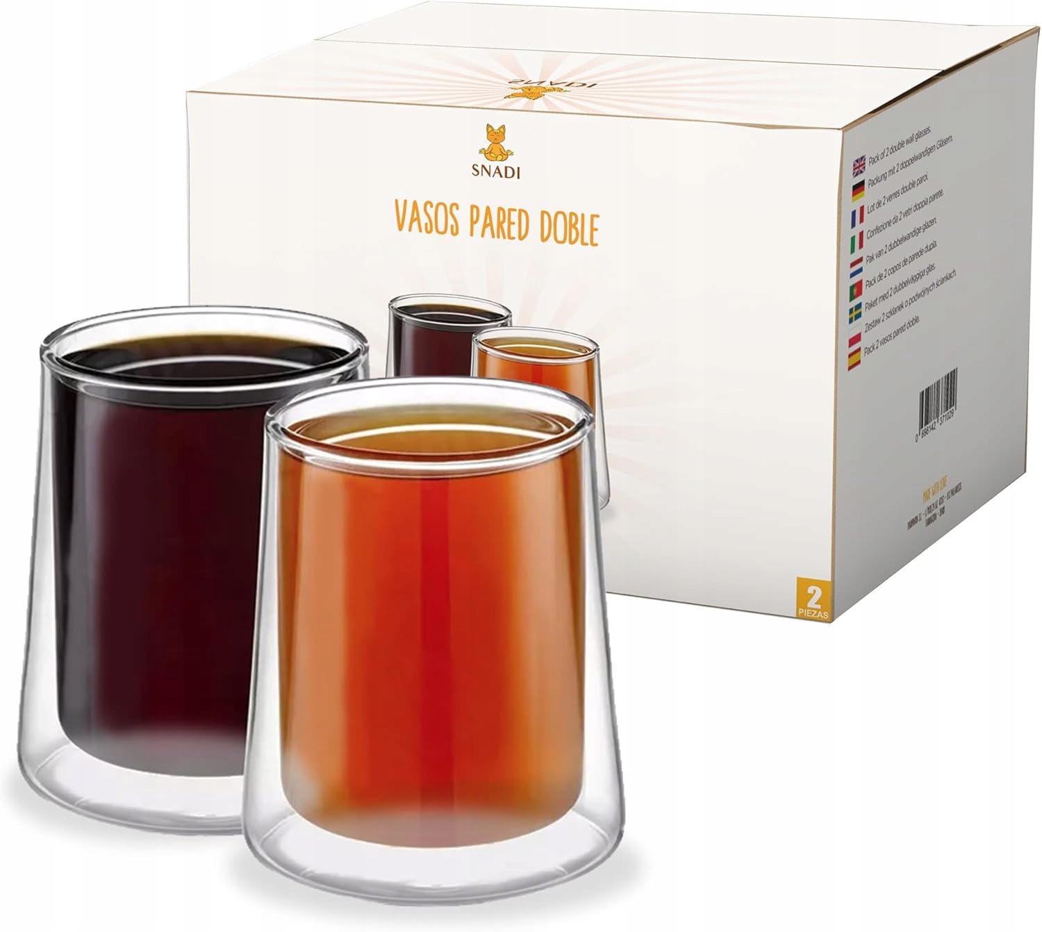 Sklenice Dvojité 340 ml 2ks Borosilikátové Snadi Káva Čaj Latte Ice