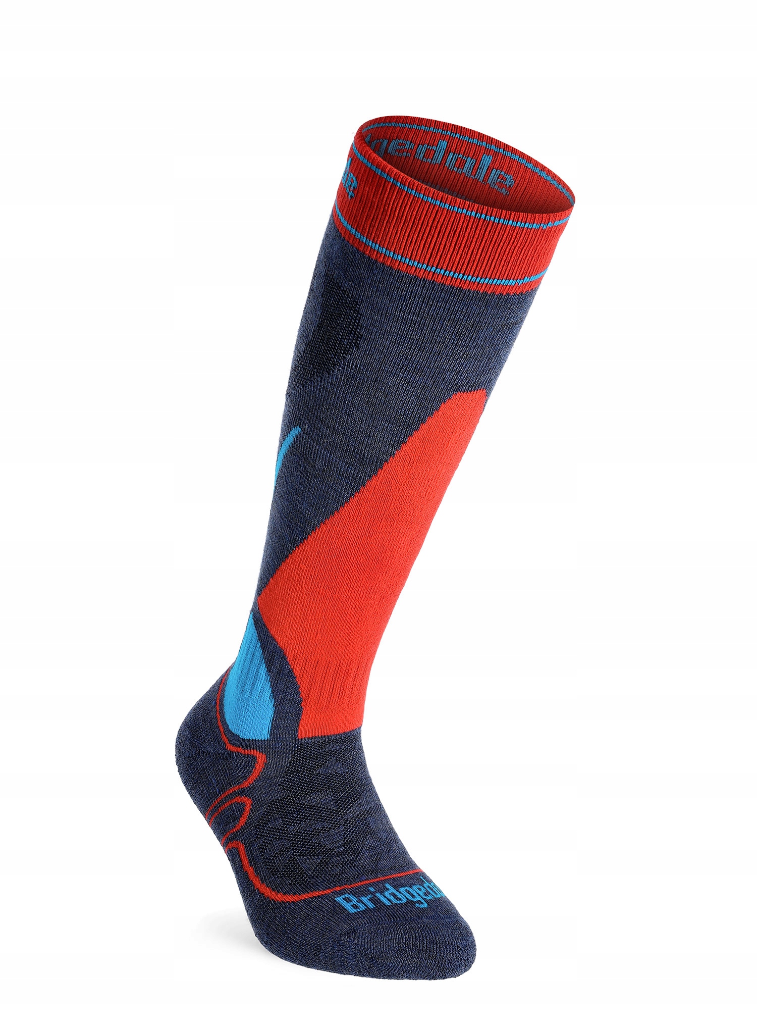 Dětské Ponožky Bridgedale Ski Junior Racer Merino Denim/Flame 37-39