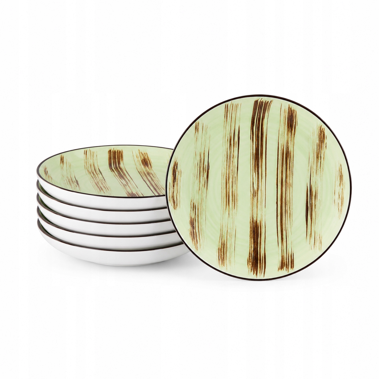 Talerz obiadowy płytki porcelanowy pistacjowy okrągły Wilmax 23 cm 6 sztukj