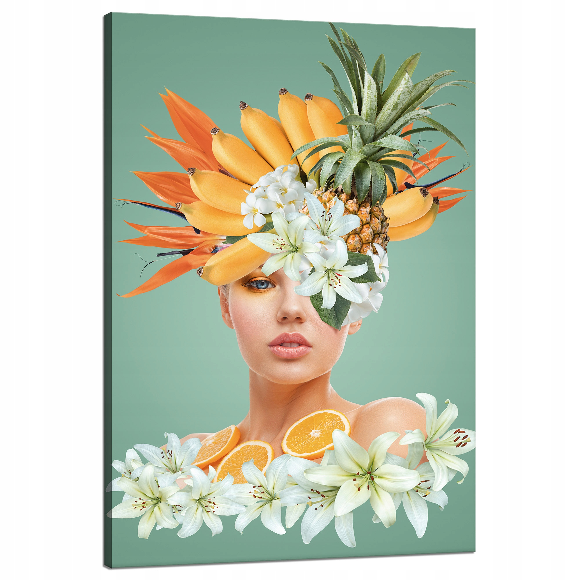 Obraz na plátně Květinová koruna Krásná žena 80x120 cm