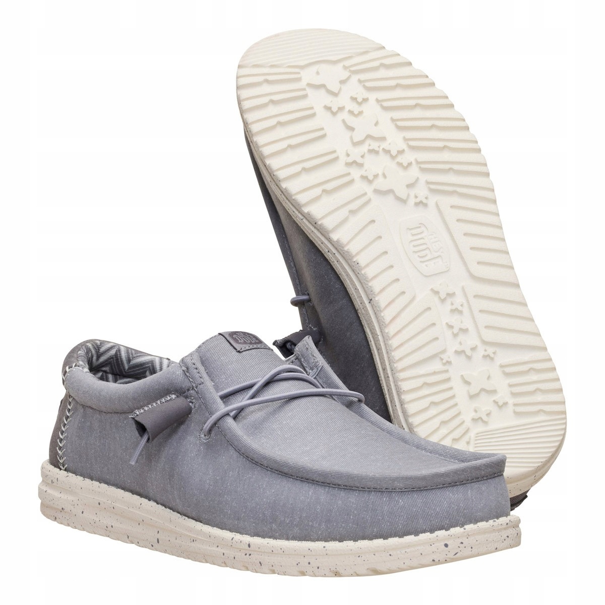 HeyDude Wally Stretch Canvas 40700-1XA šedé mokasíny pánské polobotky M10 43