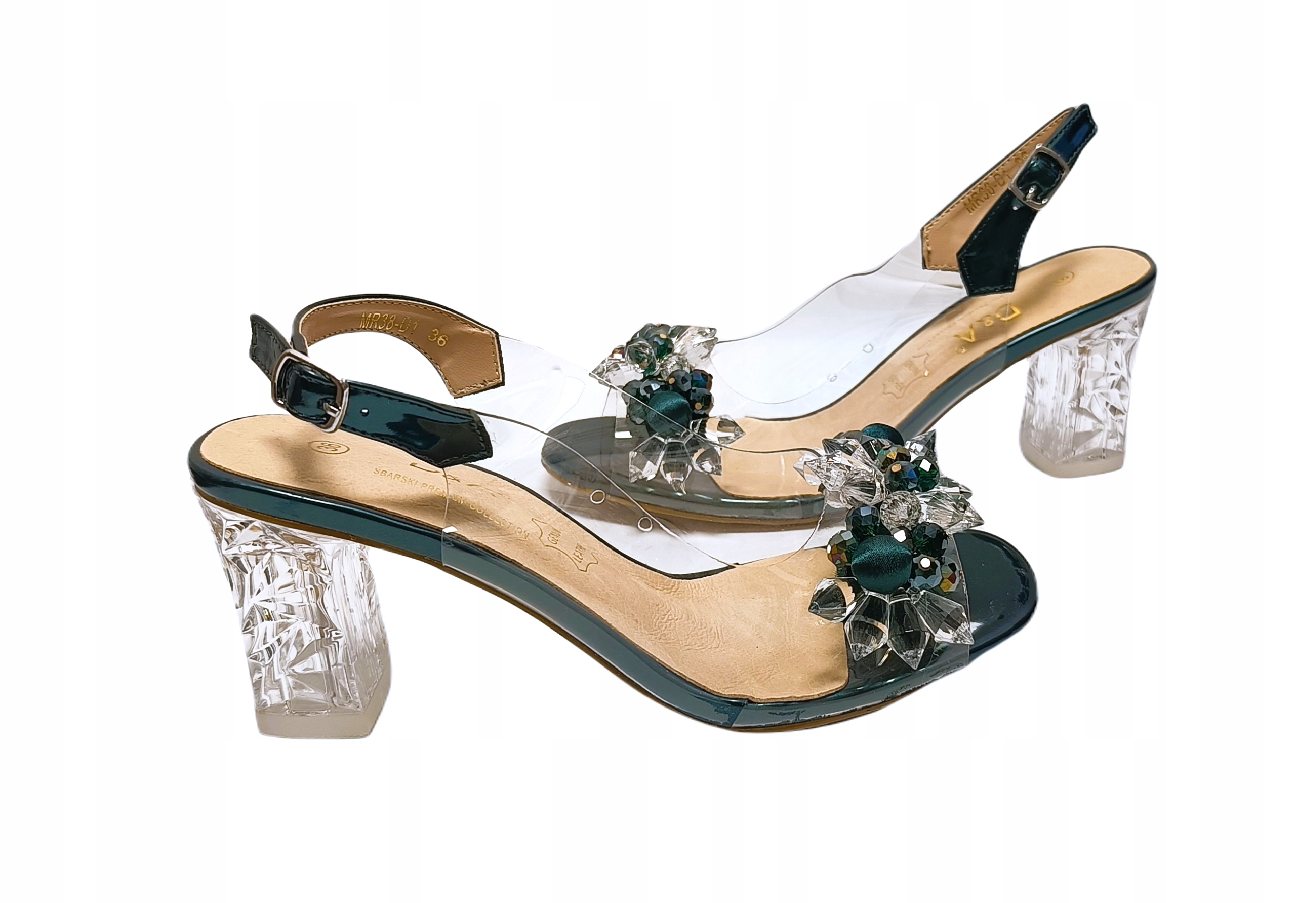 Silikonové Sandály na podpatku D&a MR38-D1 Green r37