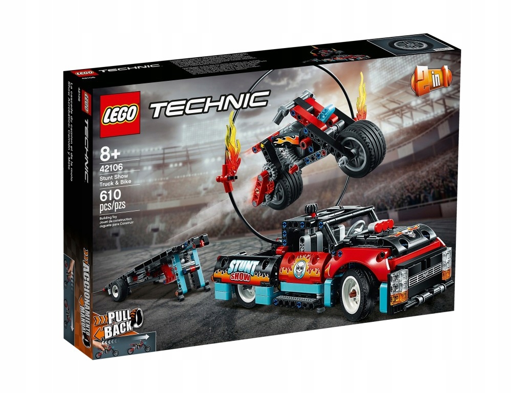 Lego Technic 42106 Náklaďák a kaskadérský motocykl Nové