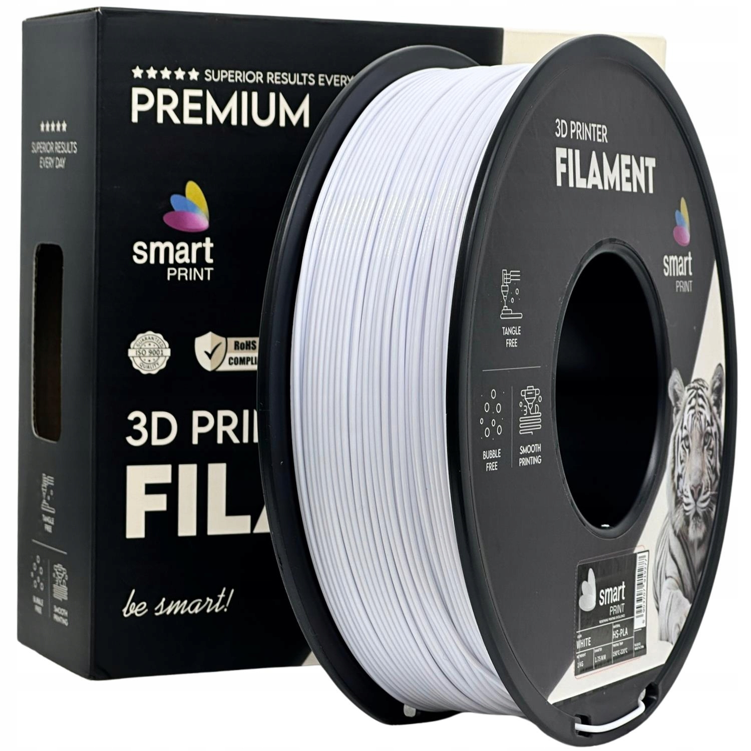 Filament PLA HS white 1,75 mm 1000 g biały High Speed Smart Print