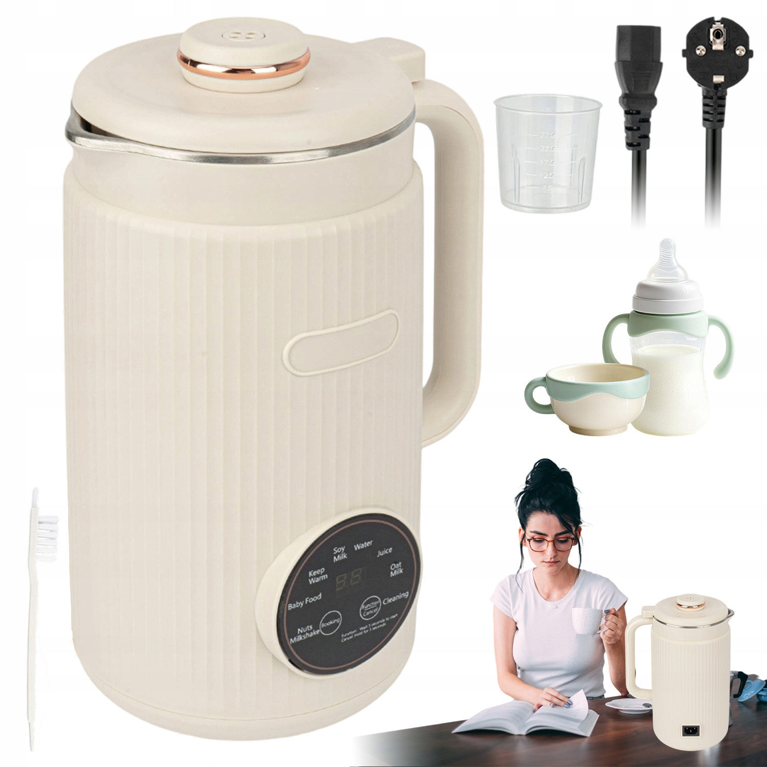Blender Elektryczny 1 2L 800W Z Funkcją Gotowania I Automatycznego Mycia