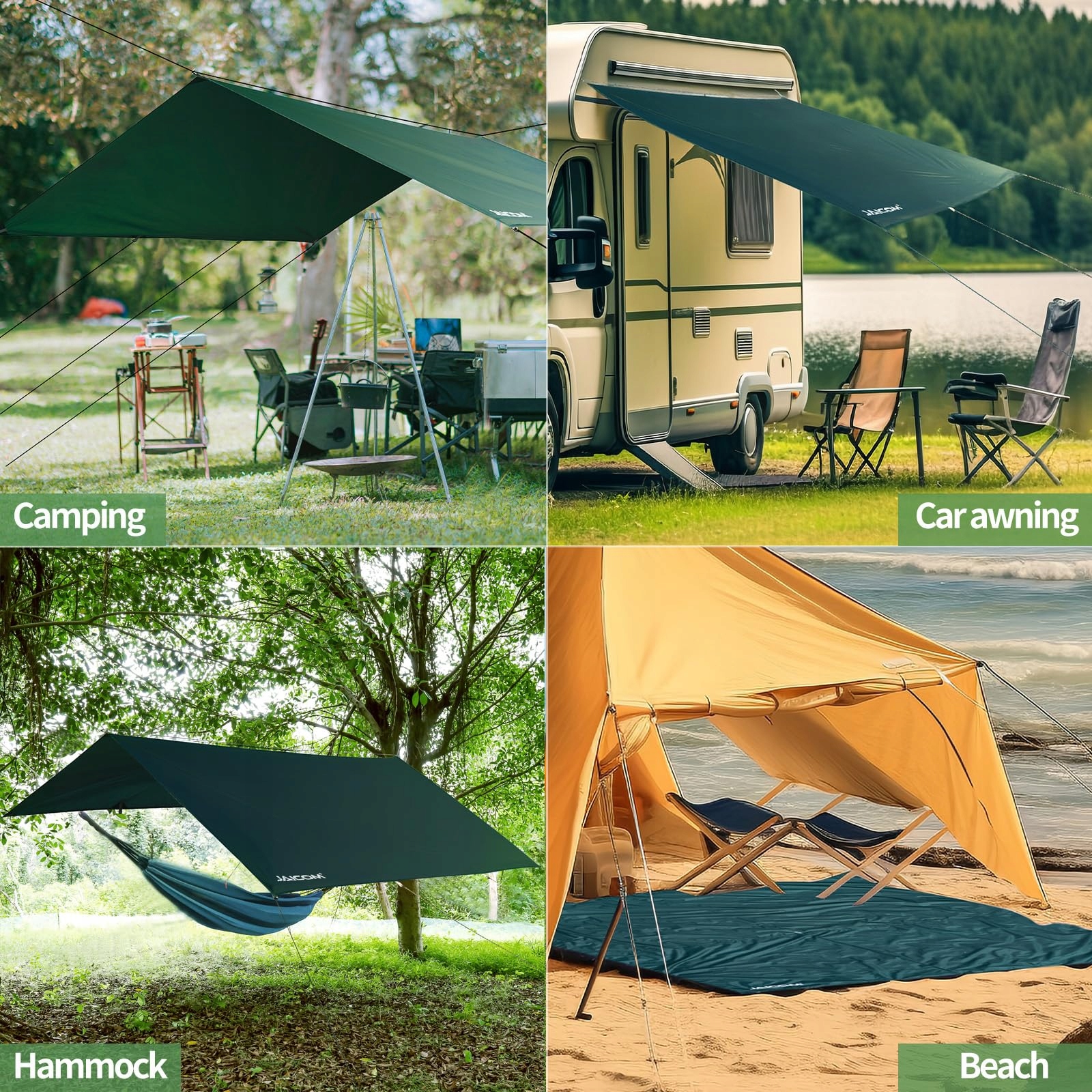 JAICOM Tarp Wodoodporny 3x3M Lekki Namiot UV Ochrona Do Biwakowania — miniatura 7