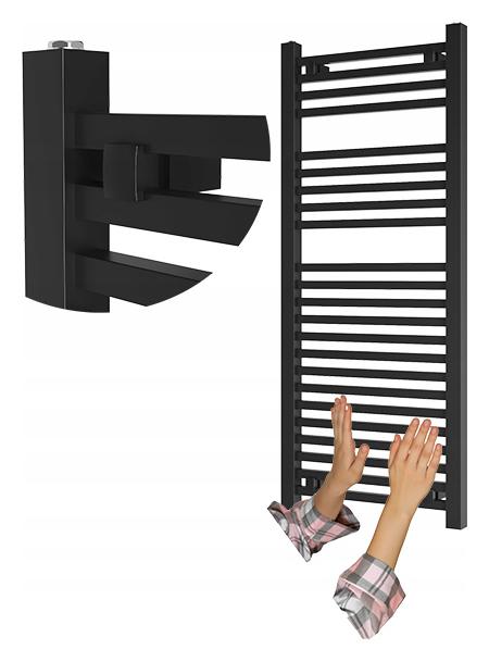 Rebríkový Radiátor Do Kúpeľne Čierny 120x50 cm Moderný Radiátor Bergen