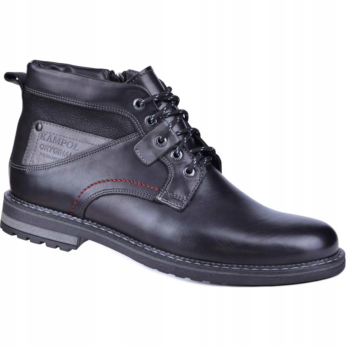 

Buty ocieplane sztyblety zimowe męskie skórzane 45