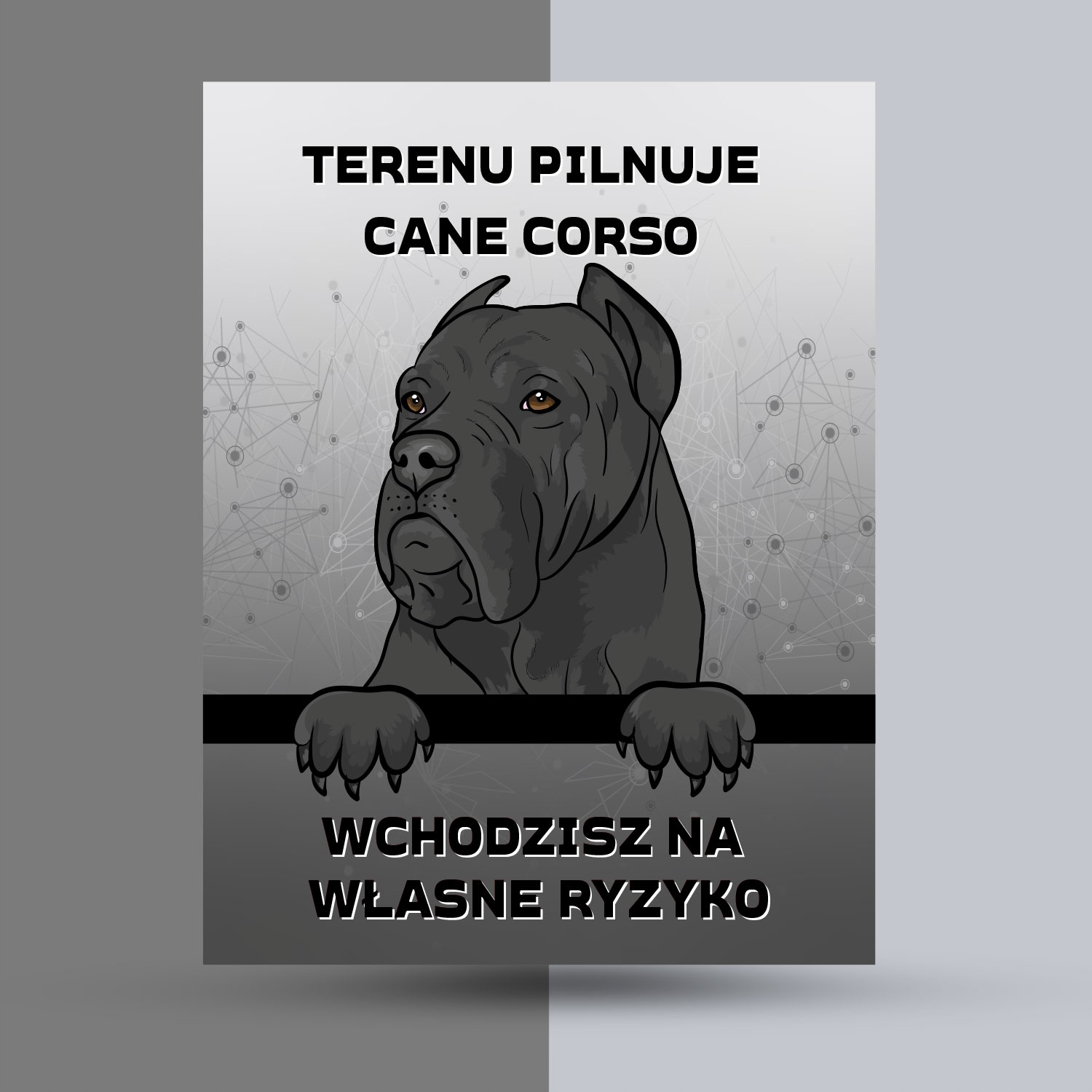 

Tabliczka metalowa furtka cane corso płot