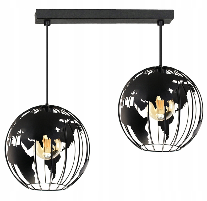 

Żyrandol Lampa Wisząca Globus 2 Czarna można Led