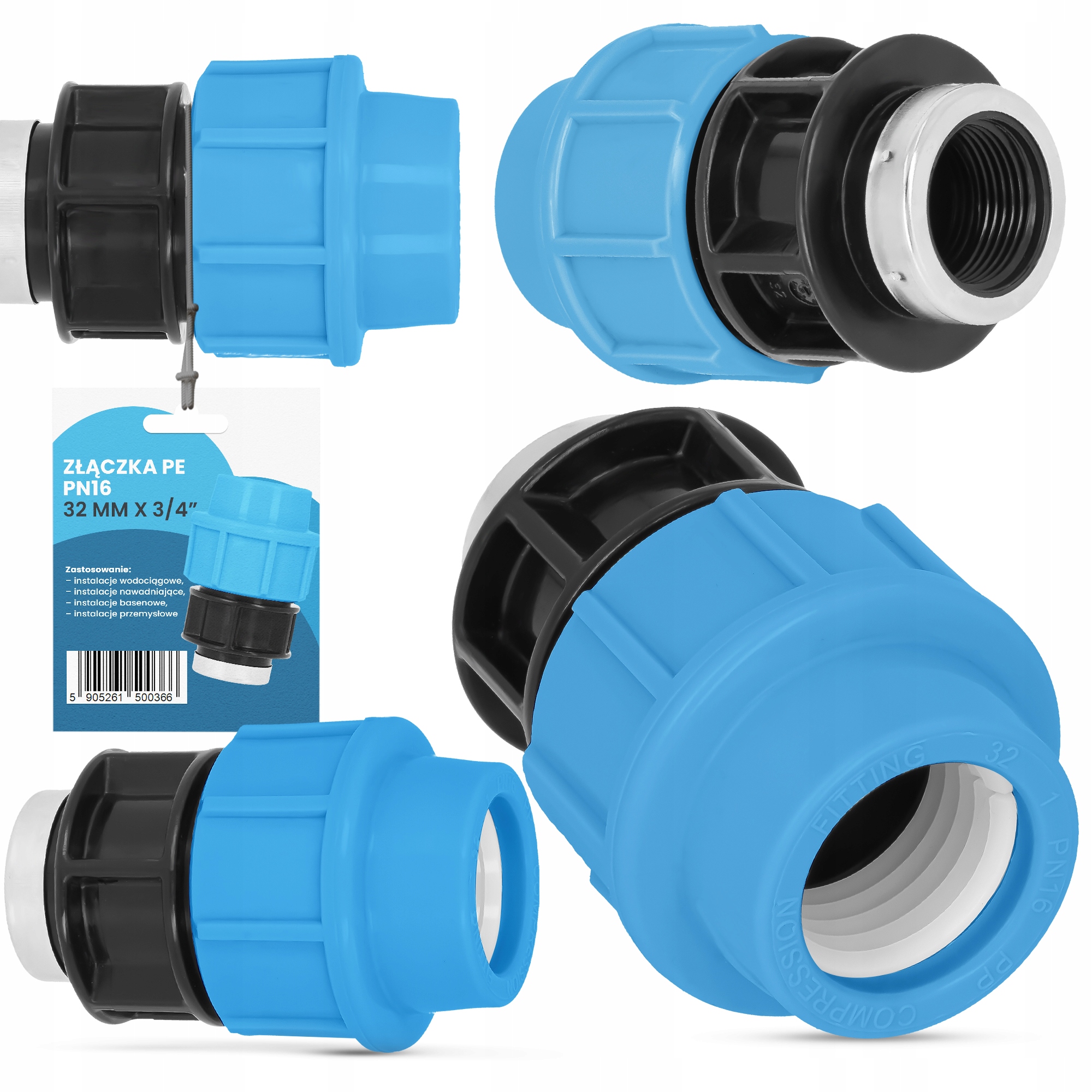 

Złączka Wodociągowa Kształtka PN16 Pe 32x3/4 Gw